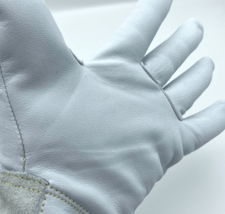 Weldmonger® Hybrid TIG/MIG Welding Gloves - White/Gray 4" Cuff