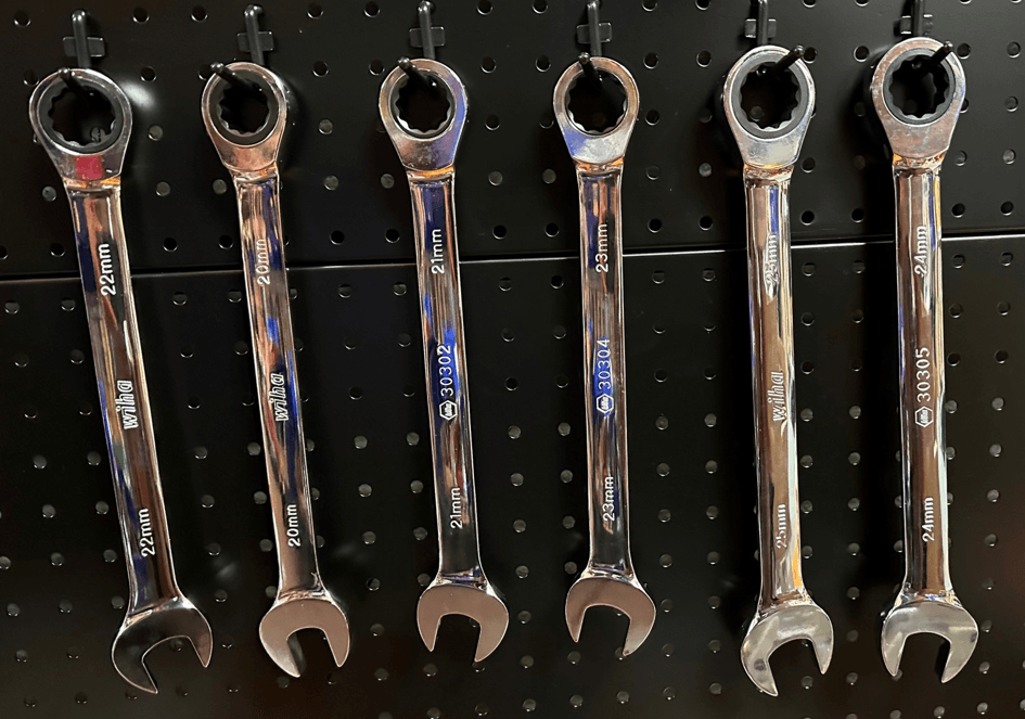 6pc Wiha Large Metric Ratchet Wrenches 20mm-25mm
