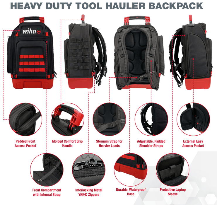 WIHA HEAVY DUTY TOOL HAULER BACKPACK