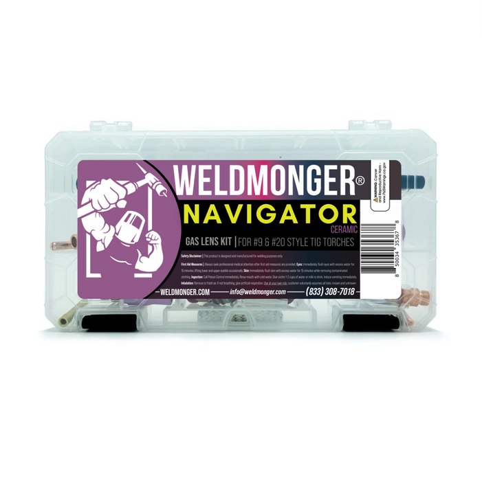 Weldmonger® Navigator Ceramic Gas Lens Kit for 9/20 Style Torches