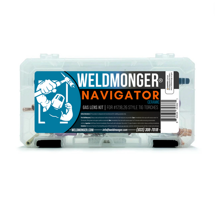 Weldmonger® Navigator Ceramic Gas Lens Kit for 17/18/26 Style Torches