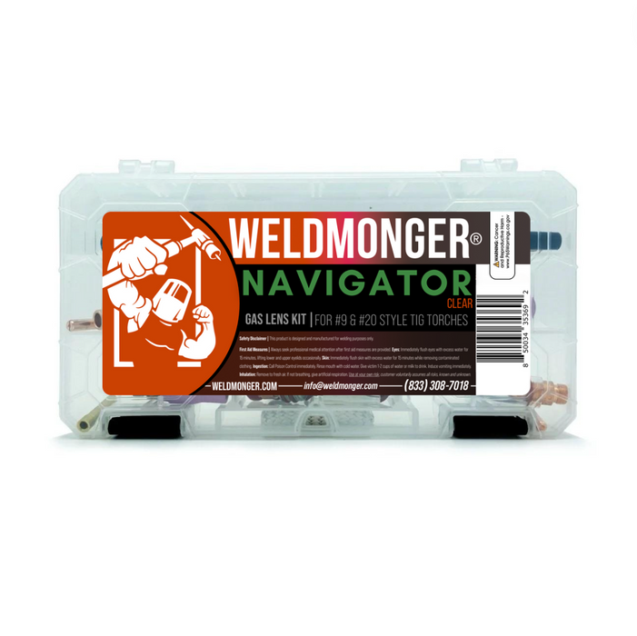 Weldmonger® Navigator Clear Gas Lens Kit for 9/20 Style Torches