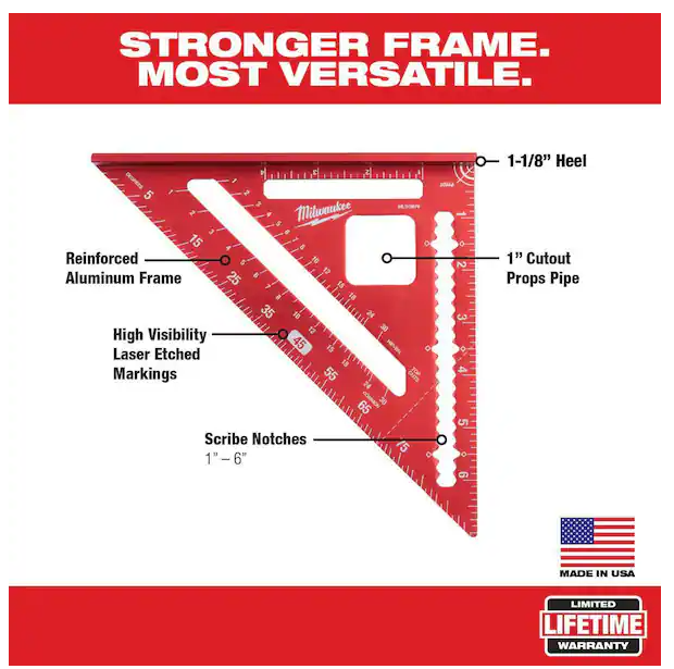 7 in. Rafter Square and 4-1/2 in. Aluminum Trim Square Set