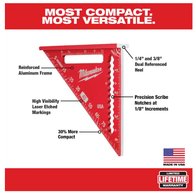 7 in. Rafter Square and 4-1/2 in. Aluminum Trim Square Set