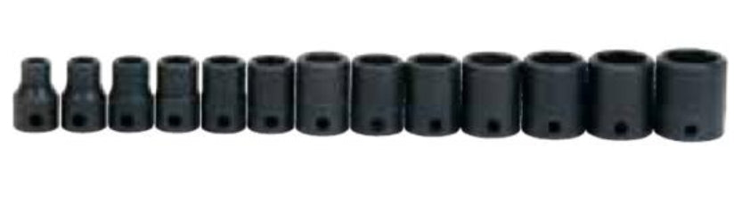 Socket Set, 13 Pieces, 3/8 Inch Dr, Shallow, 3/8 Inch Size, JHWWS-2-13