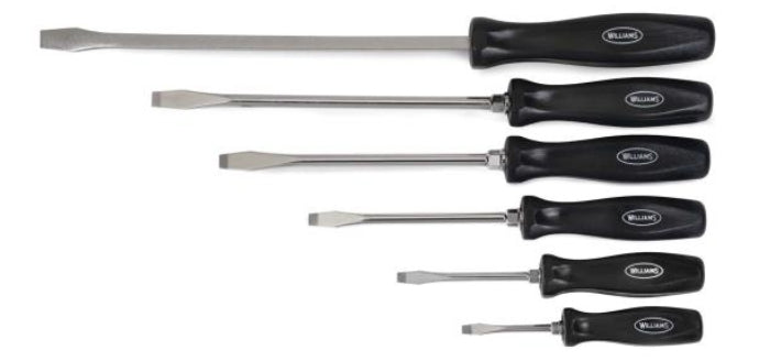 Screwdriver Set, Slotted, Alloy Steel, 6 Pieces - JHW100P-6SD
