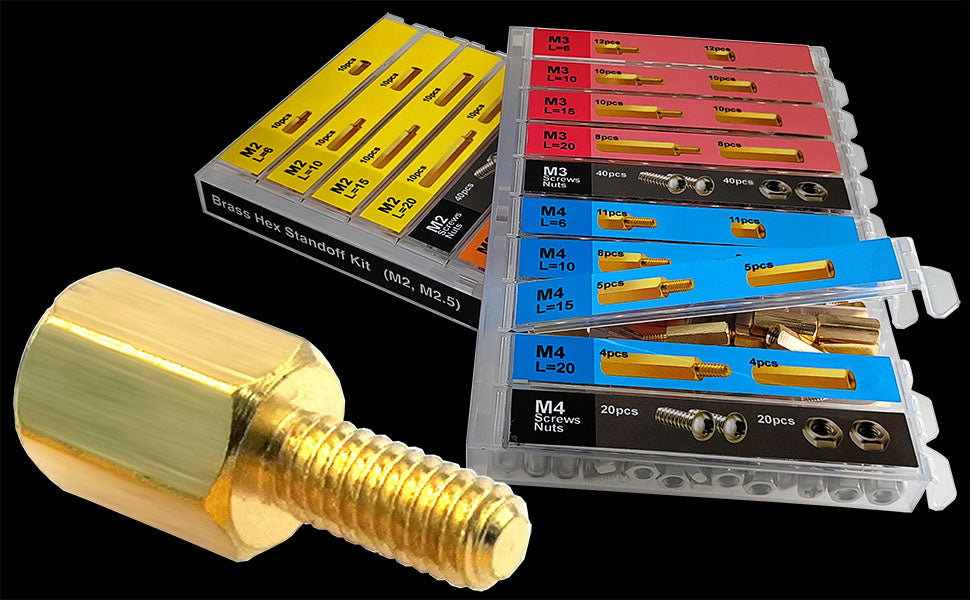 572 pcs Circuit Board Standoff Screw Kit Nuts Male Female Hex Brass spacers