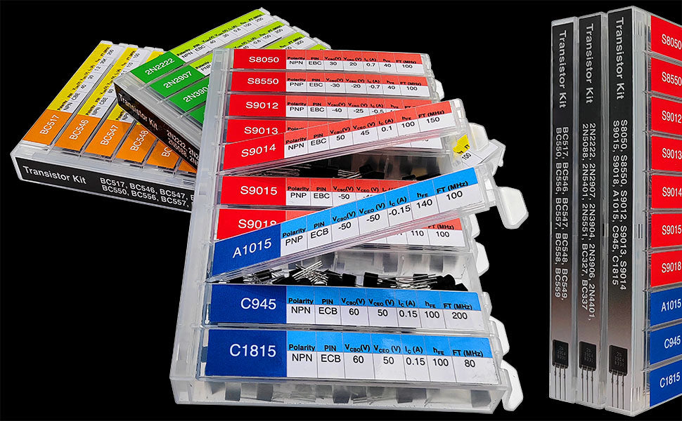 1020pcs Assorted General Purpose 30 Kinds TO92 Transistors Assortment Kit