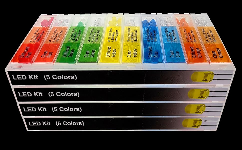Mini LED Lights 5mm 10 Types 180 pcs