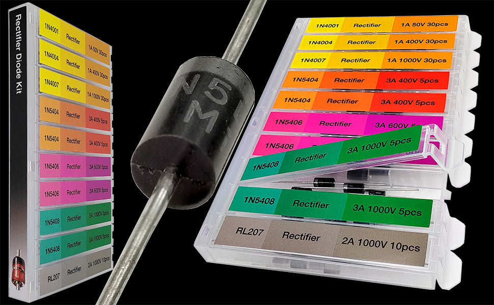 130 pcs 7 Value Rectifier Diode Kit Diode Assortment Kit