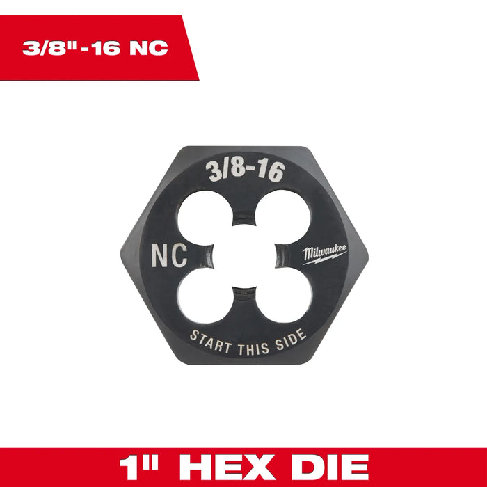 Milvaukee 3/8"-16 NC 1-Inch Hex Threading Die 49-57-5348