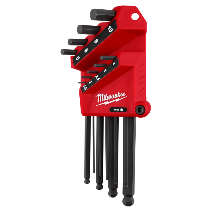 Milwaukee 9-Key Ball End L-Style Hex Key Set - Metric 48-22-2186