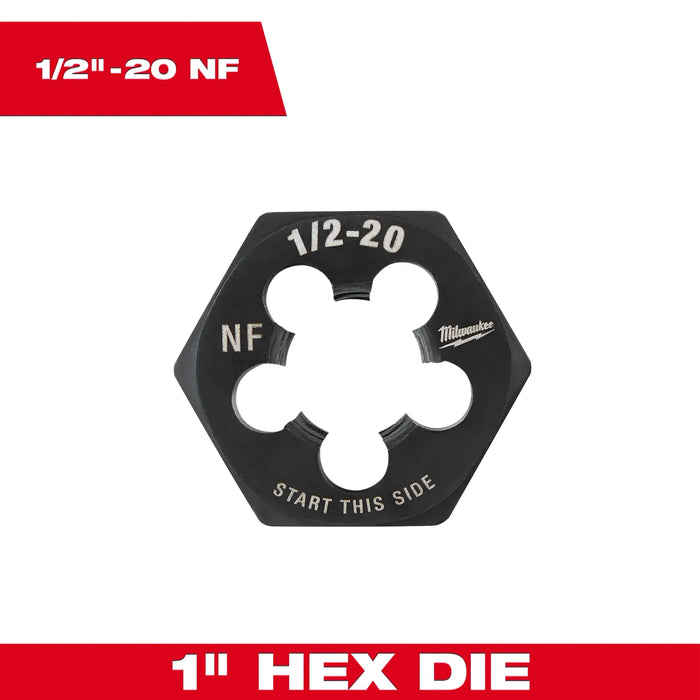 Milwaukee 1/2"-20 NF 1-Inch Hex Threading Die 49-57-5362