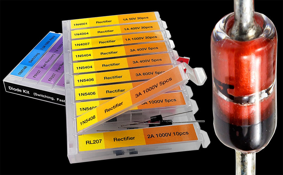 250 pcs 16 Types Diode Assortment Kit Contains Rectifier Fast Recovery Schottky