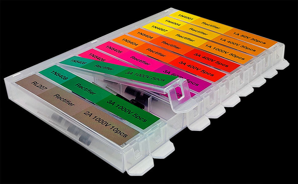 130 pcs 7 Value Rectifier Diode Kit Diode Assortment Kit