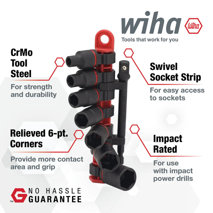 8 Piece 3/8 Drive SAE Impact Socket Set 72093