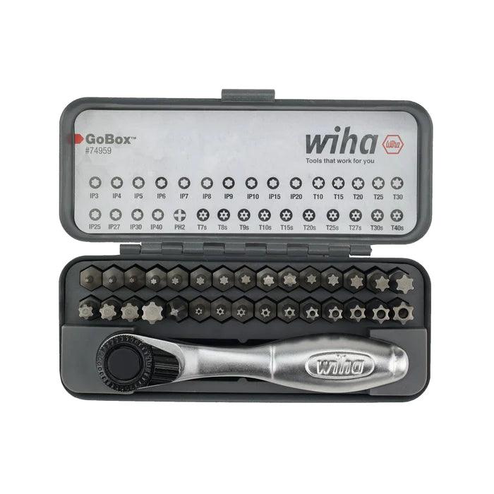 WIHA 32 PIECE GOBOX MASTER TORX BIT SET WITH MINI RATCHET