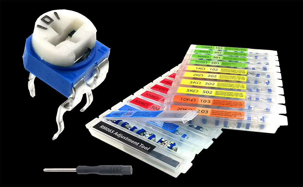 152 pcs 100 Ohm- 2M Ohm Variable 19 Types Potentiometer Assortment Kit