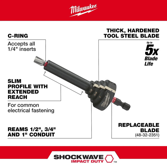 Milwaukee SHOCKWAVE™ Conduit Reaming Bit Holder 48-32-2350