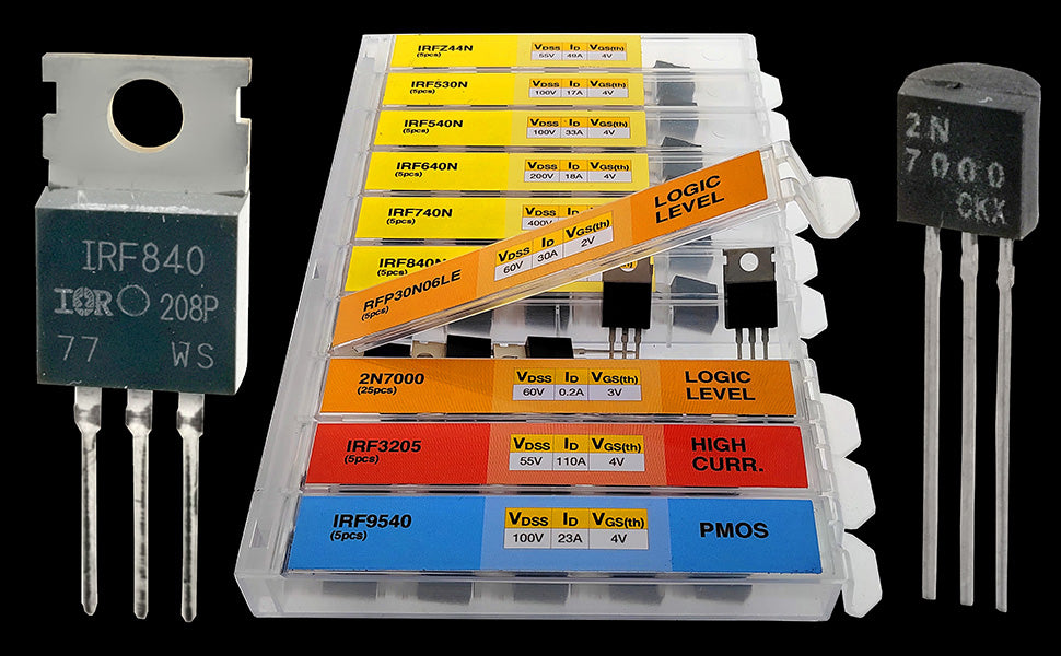 70 Pcs 10 Types  Logic Level PMOS NMOS Transistor Assortment Kit