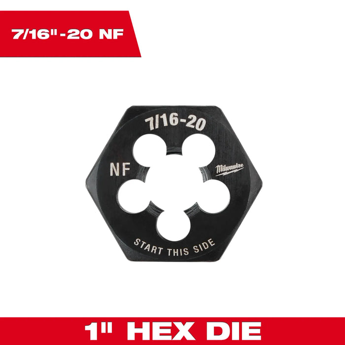 Milwaukee 7/16"-20 NF 1-Inch Hex Threading Die 49-57-5357