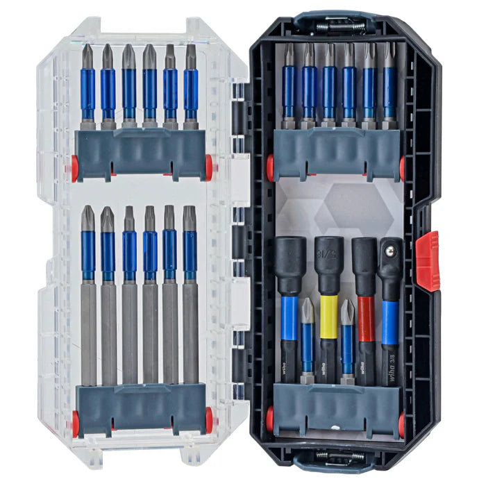 24 Piece GoStack TerminatorBlue Impact Bit Set with Nut Setters and Adapter