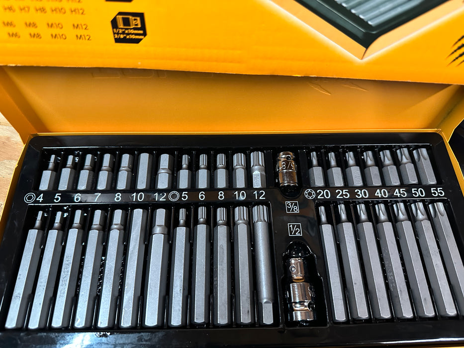 Tolsen 40-pc 1/2" & 3/8" S/D Bit Set Metal Case