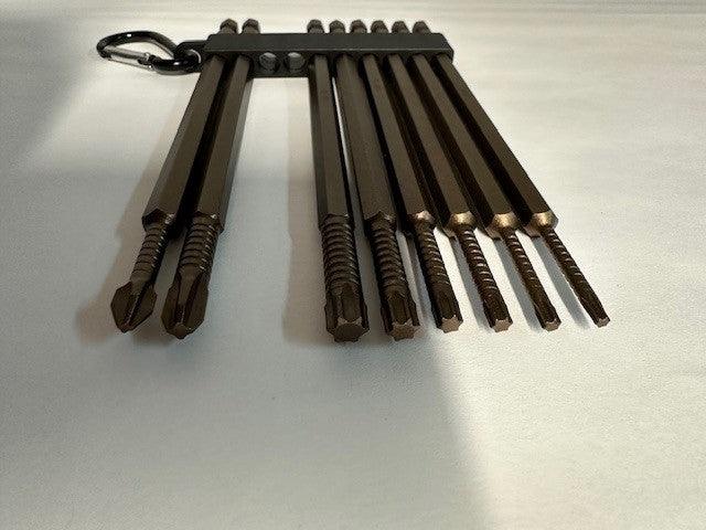 8 pc set of 6 Inch Impactech TORX Power Bits & Phillips w. Holder Vega
