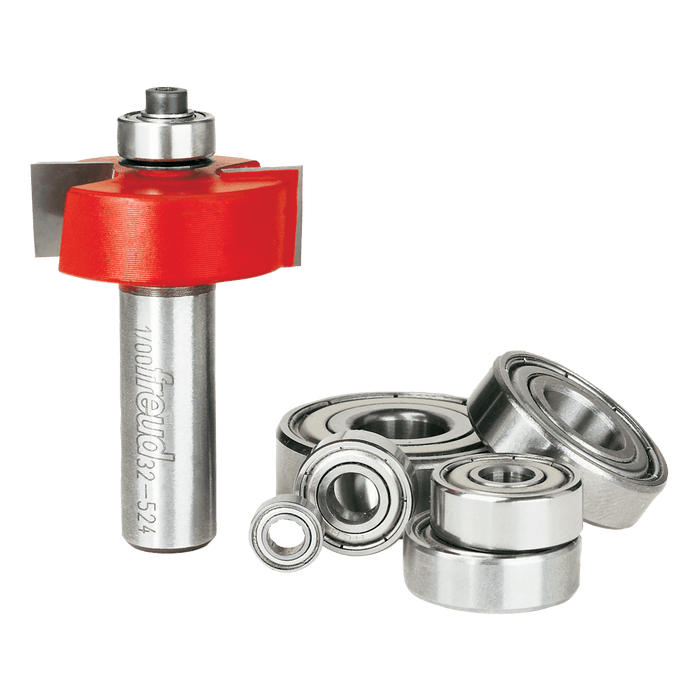 Freud 32-524 flush, 1/8",1/4",5/16",3/8",7/16",1/2" Depth Rabbeting Bit with Bearings