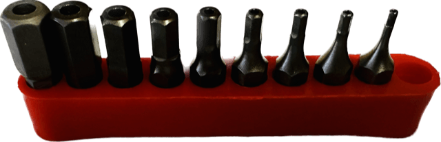 Vega 9pc  1/4 Hex Tamper Proof Insert Bits METRIC with bit holder S2 Steel