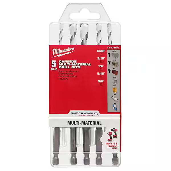 5 Pc. Shockwave Impact Duty Carbide Multi-Material for Milwaukee Tool