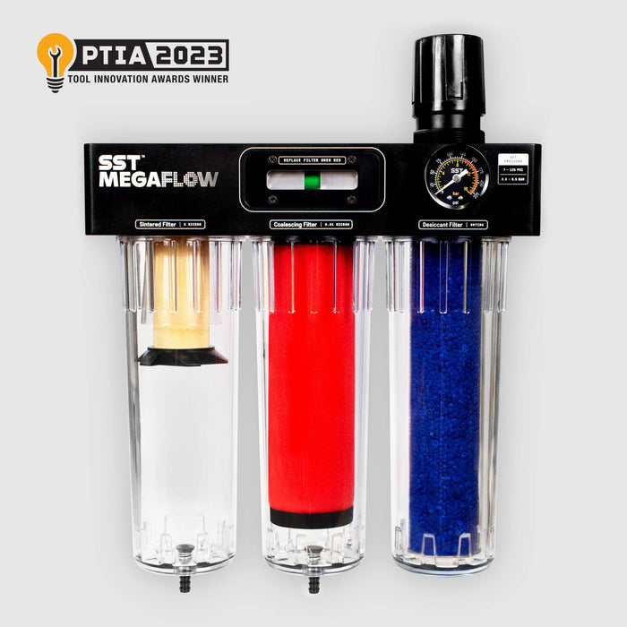 SST003 MEGAFLOW is a Mega-Tough 3-Stage Shop Air Filter & Regulator