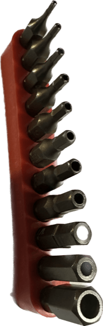 Vega 11pc Hex Tamper Proof Insert Bits SAE with bit holder S2 Steel