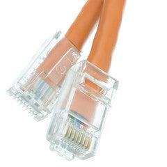Cat5e Orange Copper Ethernet Patch Cable, Bootless, POE Compliant, 6 inch