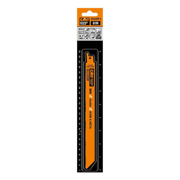 CMT USA, Inc. JS1122VF-5 CMT 10-14 TPI Bimetal Reciprocating Saw Blades for Wood/Metal (5 Pack), 8"