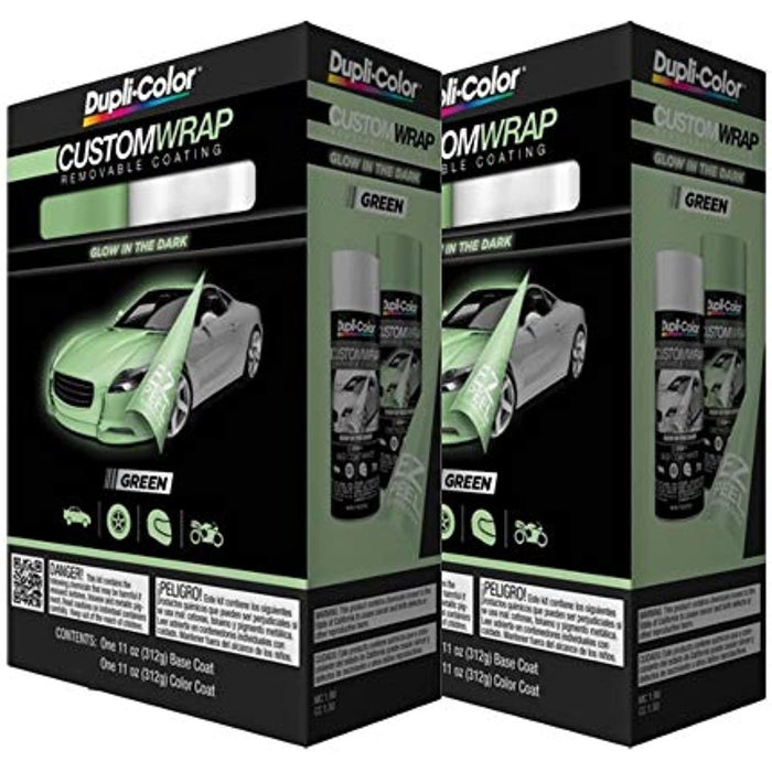 Dupli Color ECWRC8710 Custom Wrap Glow in The Dark Green 2 Pack