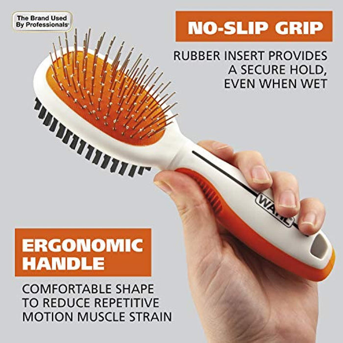 Wahl Premium Pet Double Sided Pin Bristle Brush For Dogs and Cats