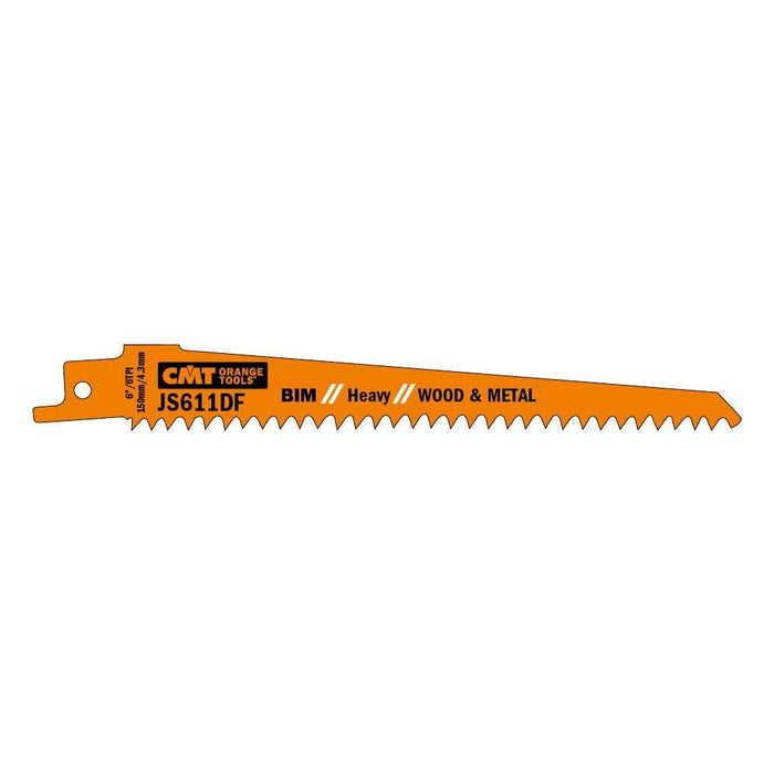 CMT USA, Inc. JS611DF-5 CMT 6 TPI Bimetal Reciprocating Saw Blades for Wood/Metal (5 Pack), 5"