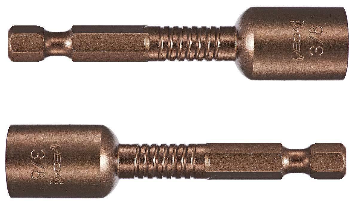 VEGA Impact 7/16" Magnetic Nut Setter. Professional Grade Impact Nut Driver. 7/16" Hex Drive x 2-9/16" Length (Pack of 2) P165MN716-2