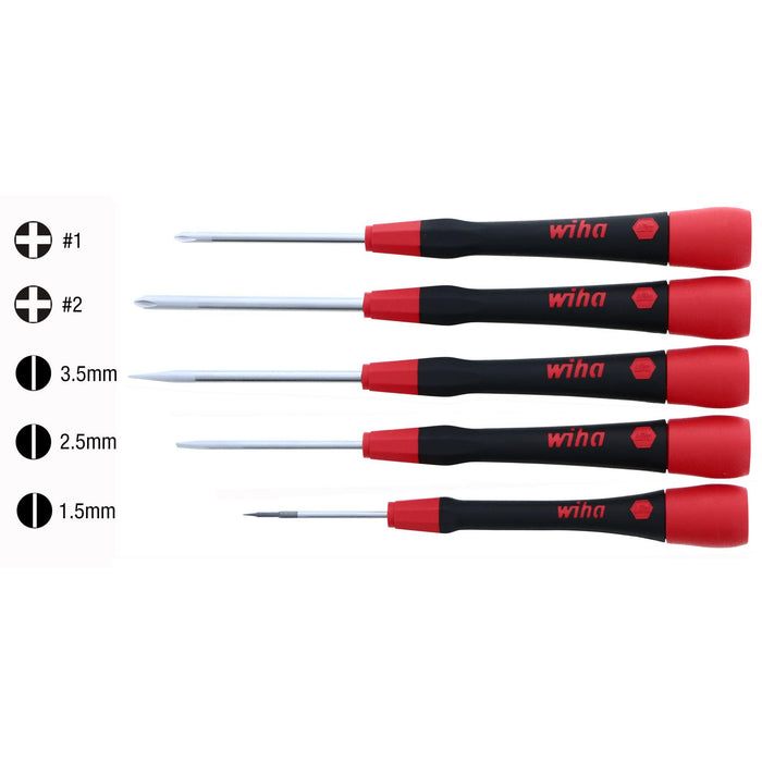 Wiha Precision Slotted & Phillips Screwdriver Set 5 Piece