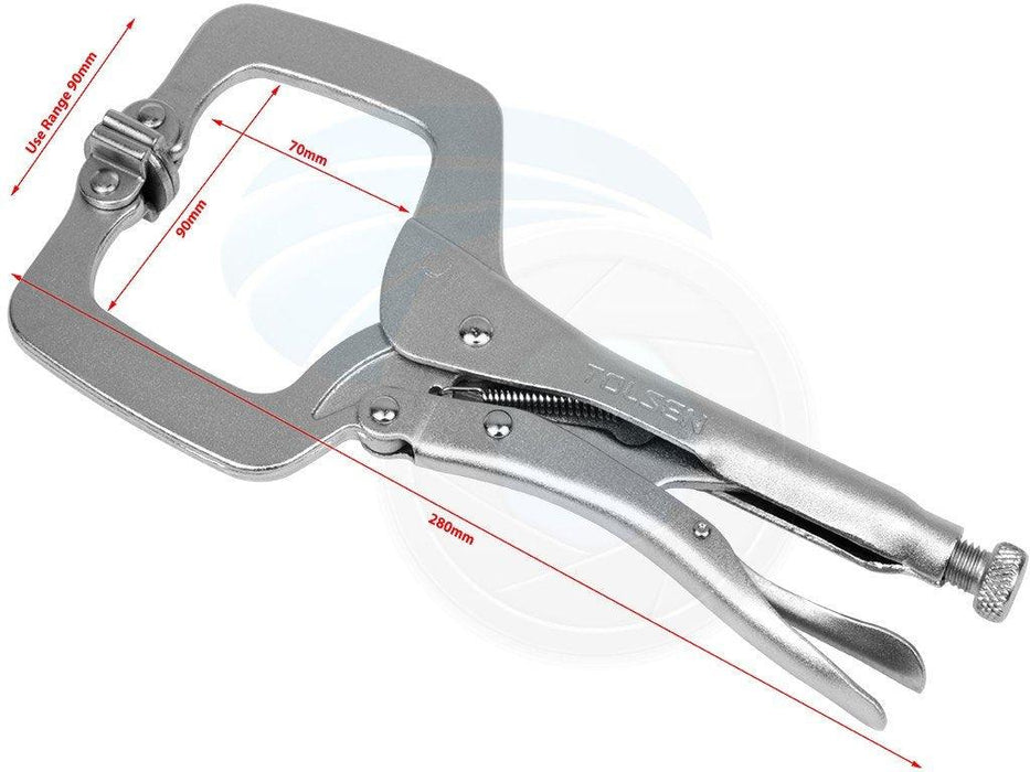 Tolsen 11-inch 280mm C-Clamp Locking Vise Grips Pliers