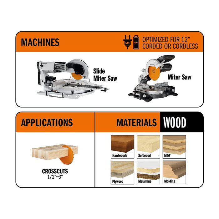 CMT ORANGE TOOLS 253.072.12 ITK COMP MITER 12"x72x1"