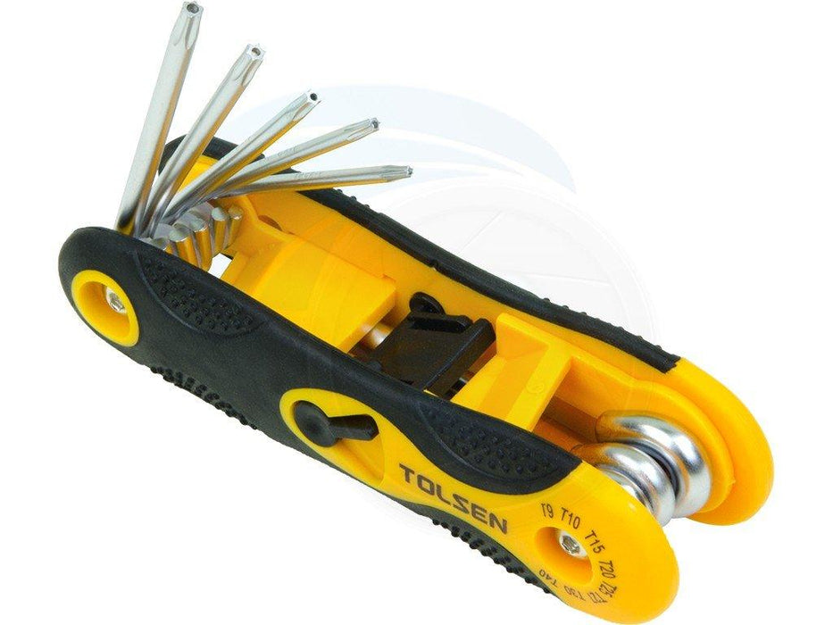 Tolsen 8pcs Folding Torx Star Hex Key Set T9 T10 T15 T20 T25 T27 T30 and T40