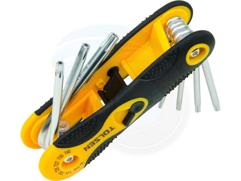 Tolsen 8pcs Folding Torx Star Hex Key Set T9 T10 T15 T20 T25 T27 T30 and T40