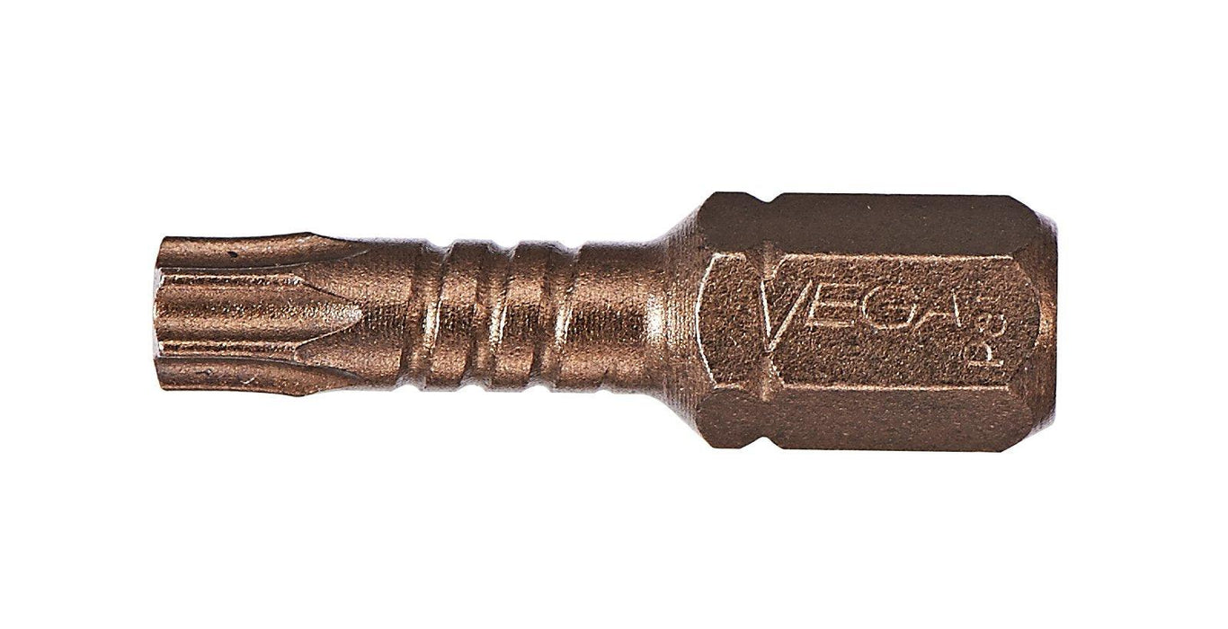 VEGA T15 TORX Impact Driver Bits. Impactech Professional Grade Impact Grade T-15 TORX 1" Bits. (Pack of 10) P125T15A-10