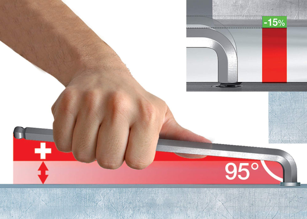 Wiha 66990 MagicRing Ball End Hex Key Set, Long Metric In Holder, 9 Piece