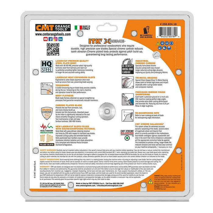 CMT ORANGE TOOLS 250.024.10 ITK RIPPING BLADE 10"x24x5/8"