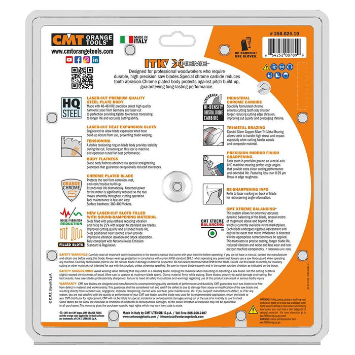 CMT ORANGE TOOLS 252.060.10 ITK FINE CUT OFF 10"x60x5/8"