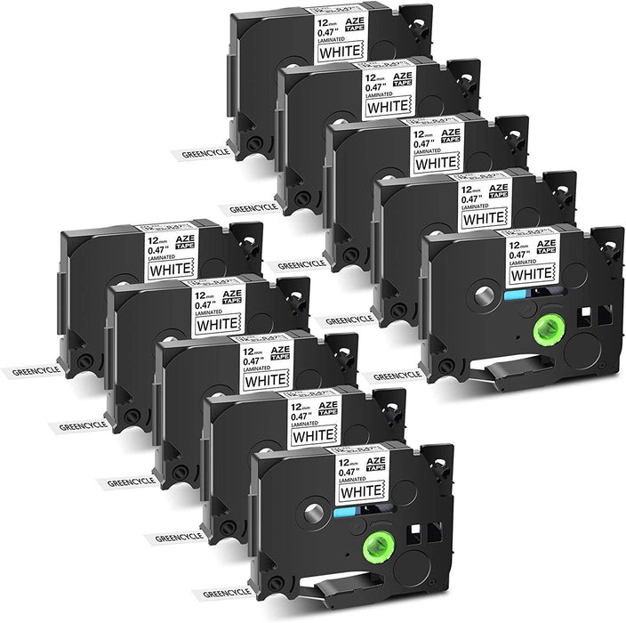 Pack of 20 Brother Compatible P-touch label tape Tze-231 12mm 0.47" inch black on white laminated