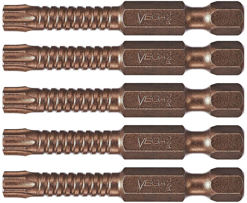 VEGA T25 TORX Impact Driver Bits. Impactech Professional Grade Impact Ready T-25 TORX 2" Bits. (Pack of 5) P150T25A-5